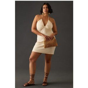 🥰NWT Anthropologie U-Neck Halter Ruched Dress (1X)